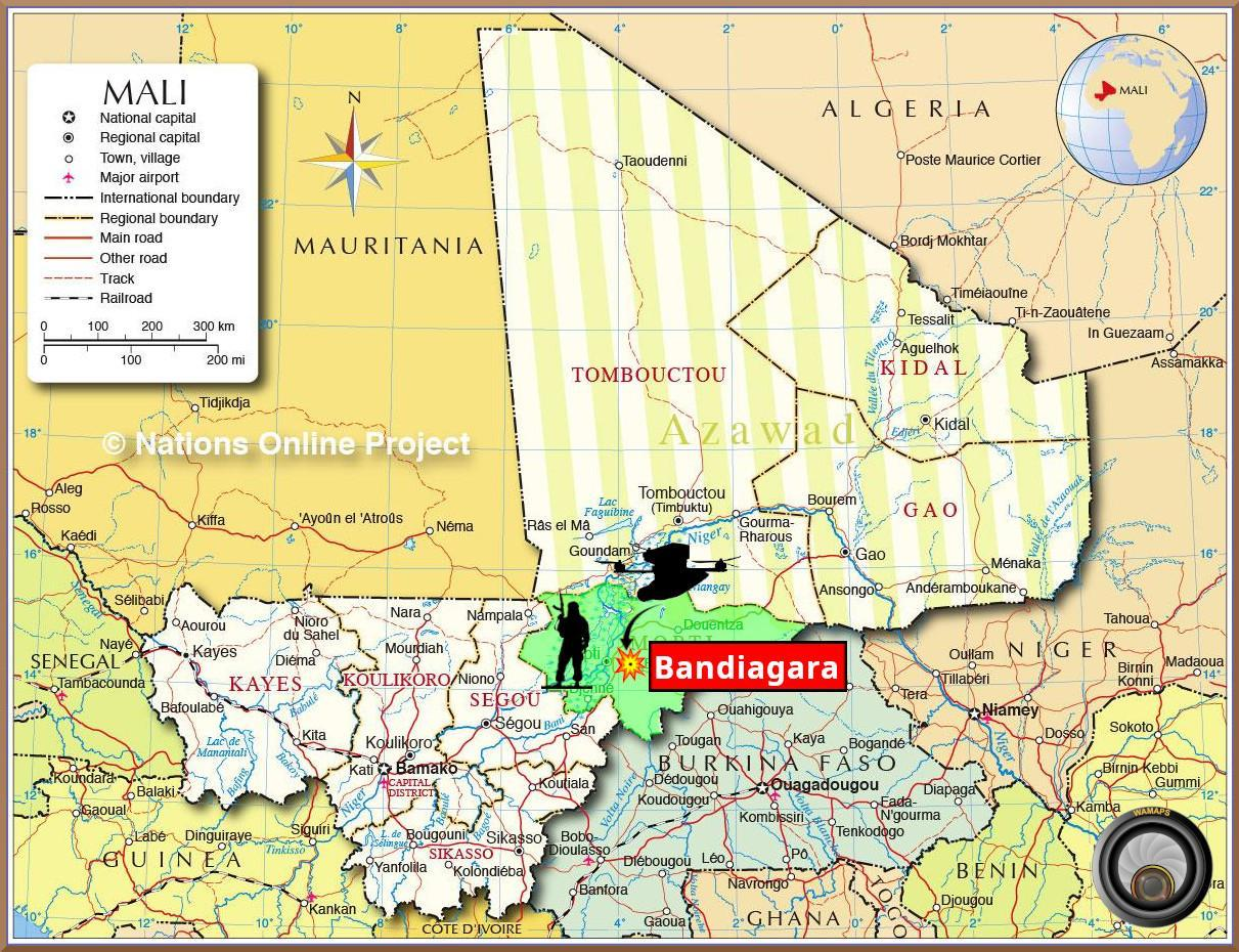 Le dimanche 14/04 à 15h30, une cinquantaine de terroristes de la Katiba Macina (JNIM) ont effectué une attaque complexe sur un camp Dan Na Ambassagou sur la RN15 entre Bandiagara (Mopti) et Goundaka au niveau de l’antenne de KoriKori