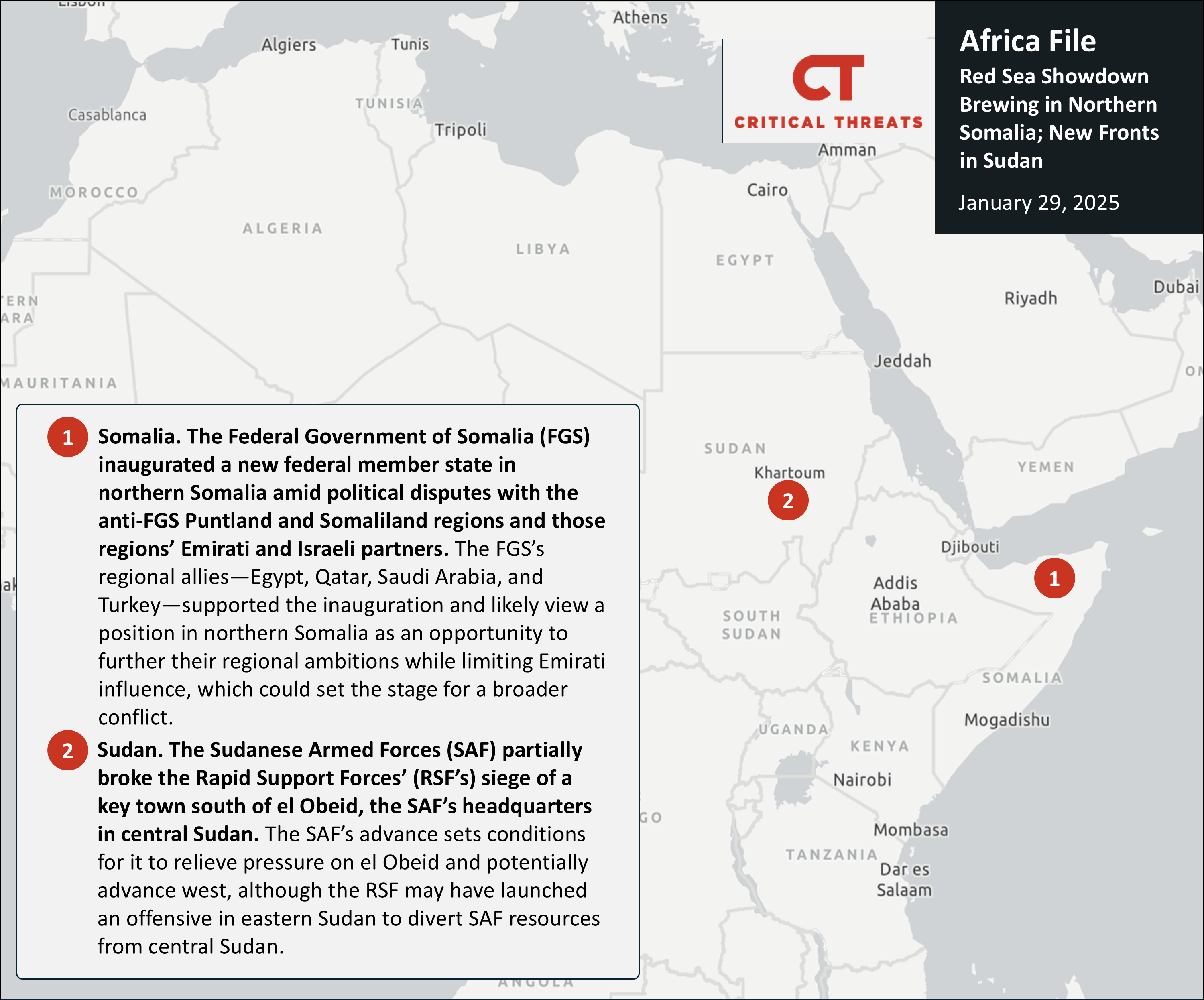Red Sea Showdown Brewing in Northern Somalia; New Fronts in Sudan: Africa File, January 29, 2026